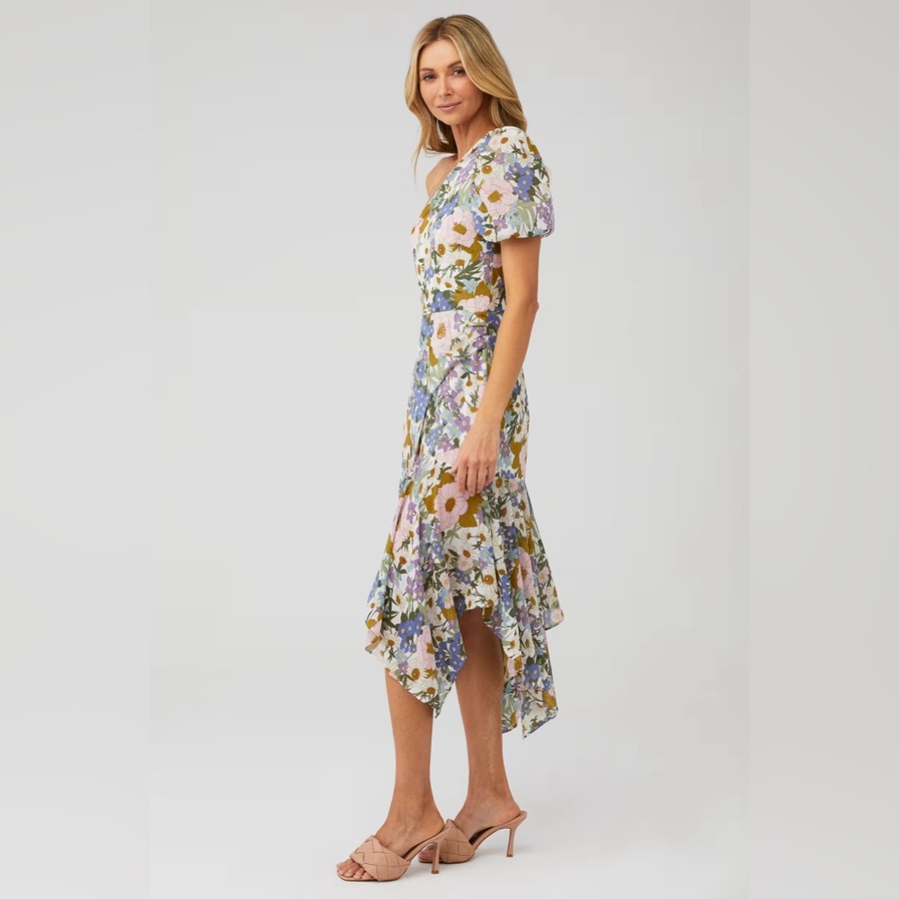ASTR The Label Santorini One Shoulder Midi Dres
